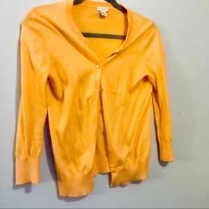 J crew peach orange Clare cardigan